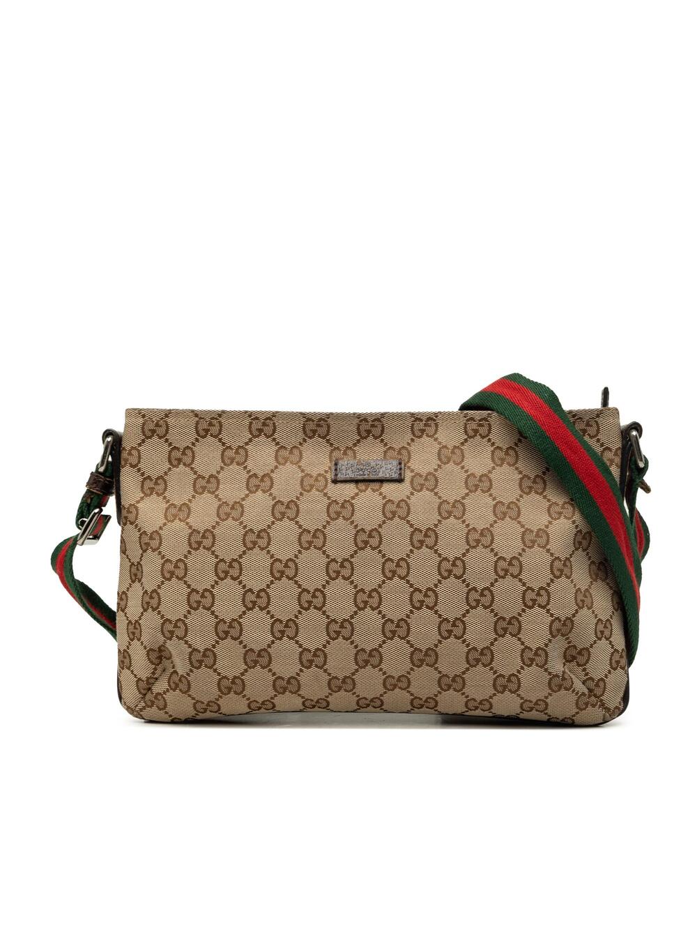 Gucci Web Strap Messenger Bag Gg Canvas #341008G93B